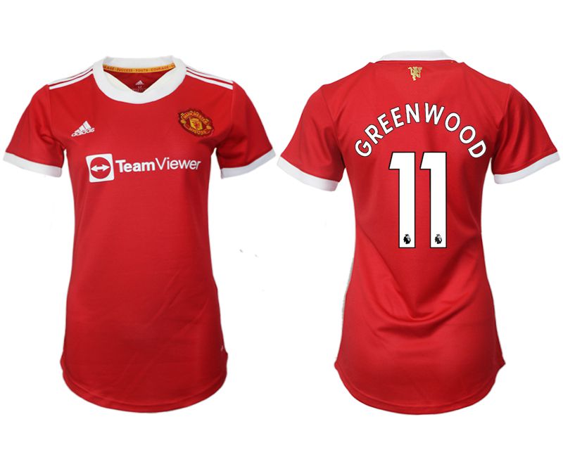 Women 2021-2022 Club Manchester United home aaa version red #11 Soccer Jerseys->women soccer jersey->Women Jersey